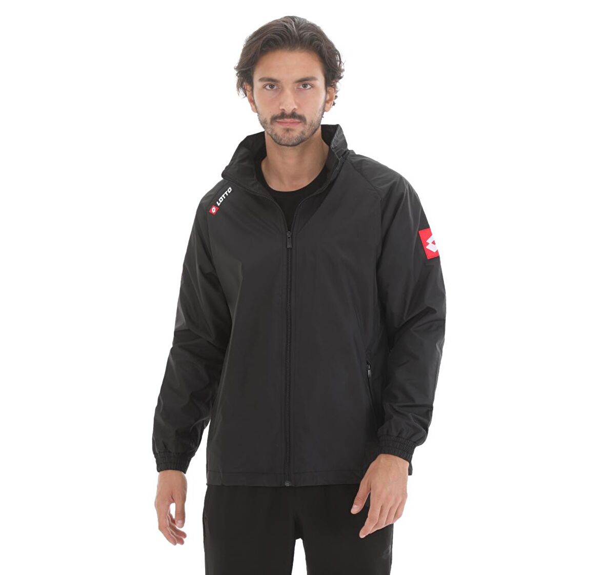 R8936-R Lotto Joe Jacket Team Wn Wp Erkek Yağmurluk-rüzgarlık Siyah