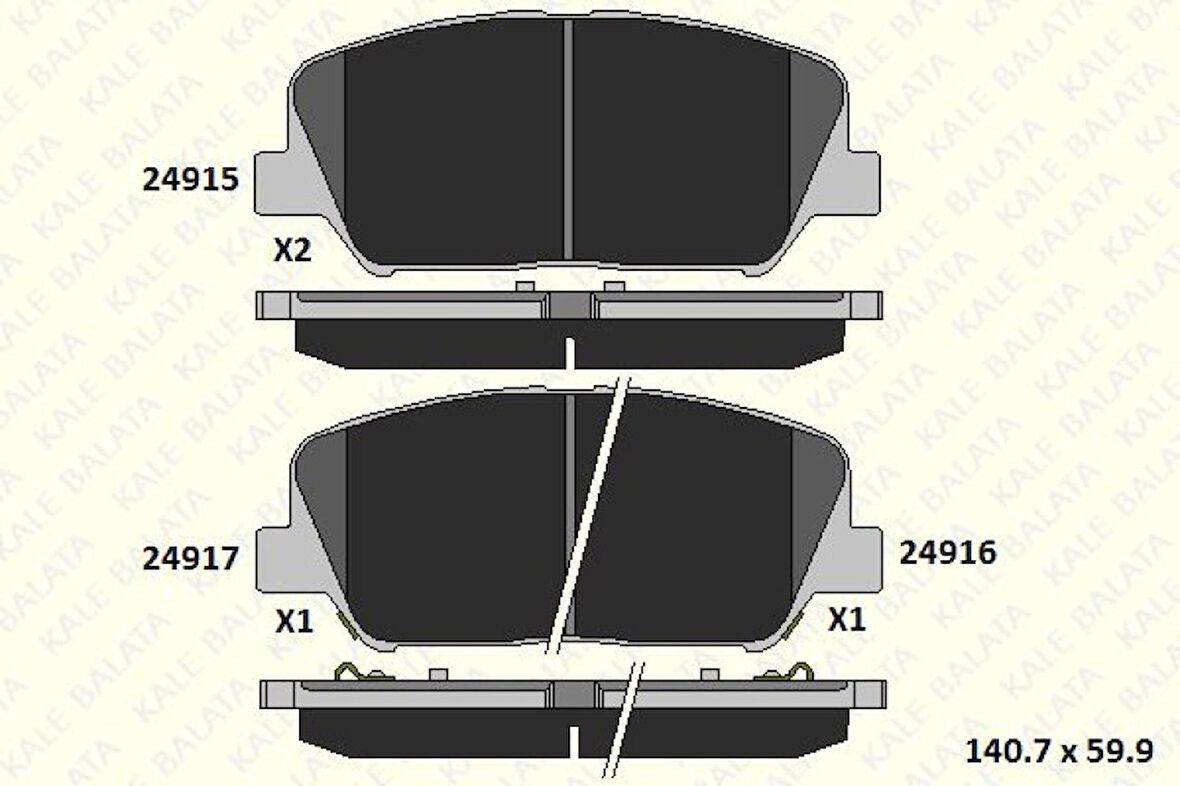Hyundaı On Fren Balatası Hyundaı İ30 2012-> Elantra 2010->  Kia Ceed 2012-> - Kale B 24915 173 05 Ans