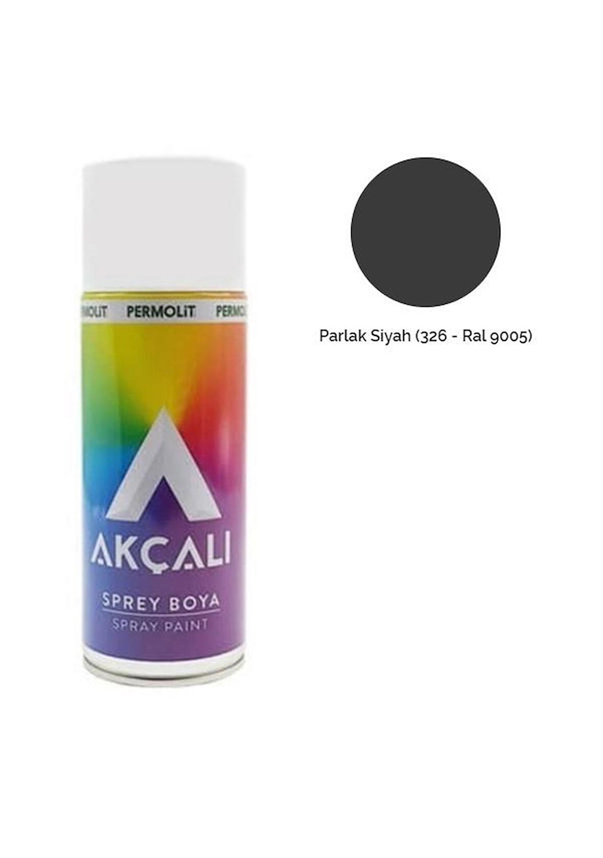 Akçalı Sprey Boya 326 Parlak Siyah Ral 9005 400 ml.