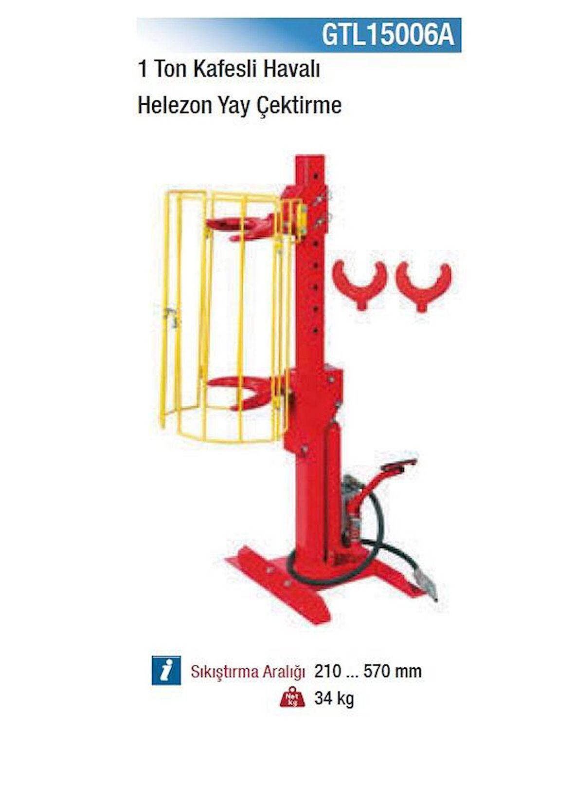 Gar Tool 1 Ton Havalı Helezon Yay Çektirme Kafes Korumalı GTL15006A