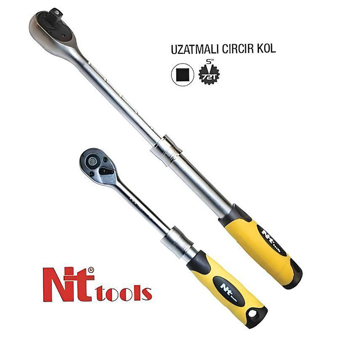 NT Tools 1/4" Uzatmalı Cırcır Kolu 165-200 mm. 72 Diş NC12C14