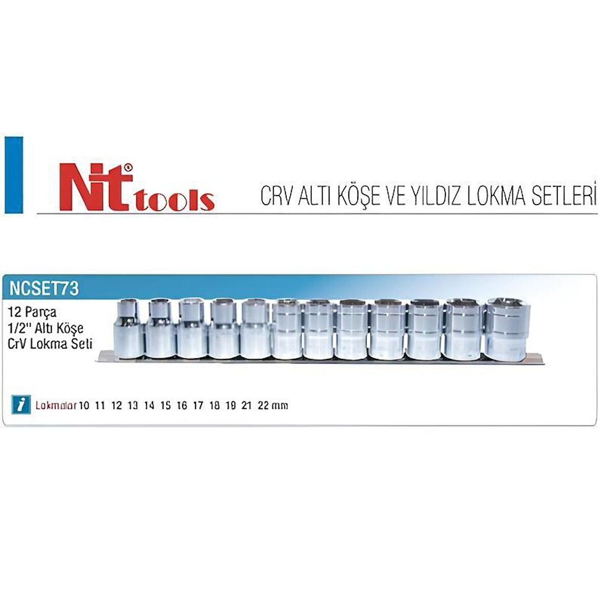 Nt Tools 12 Parça 1/2" Altıköşe Lokma Seti NCSET73