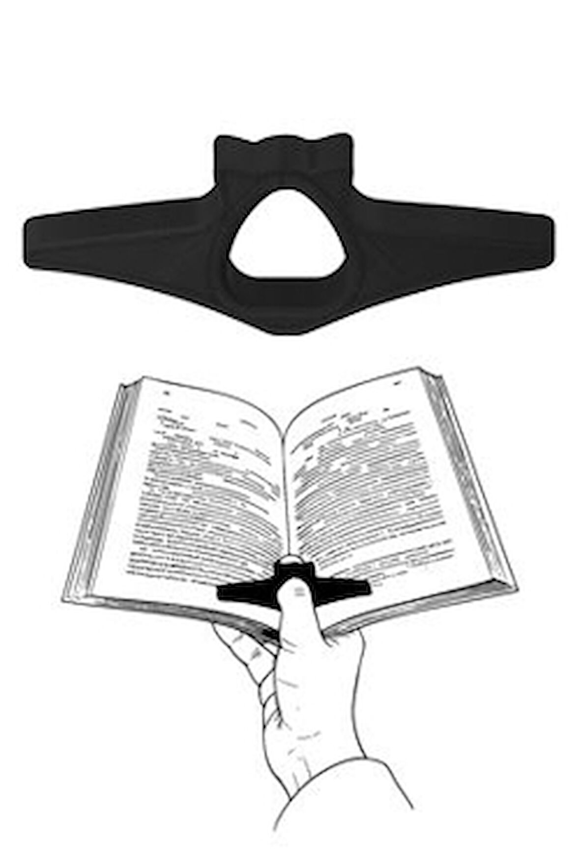 Kitap Okuma Yüzüğü Kedi Modelli - Siyah