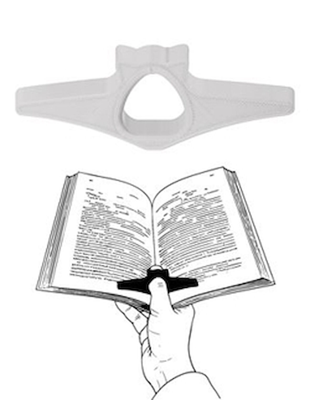 Kitap Okuma Yüzüğü Kedi Modelli - Beyaz