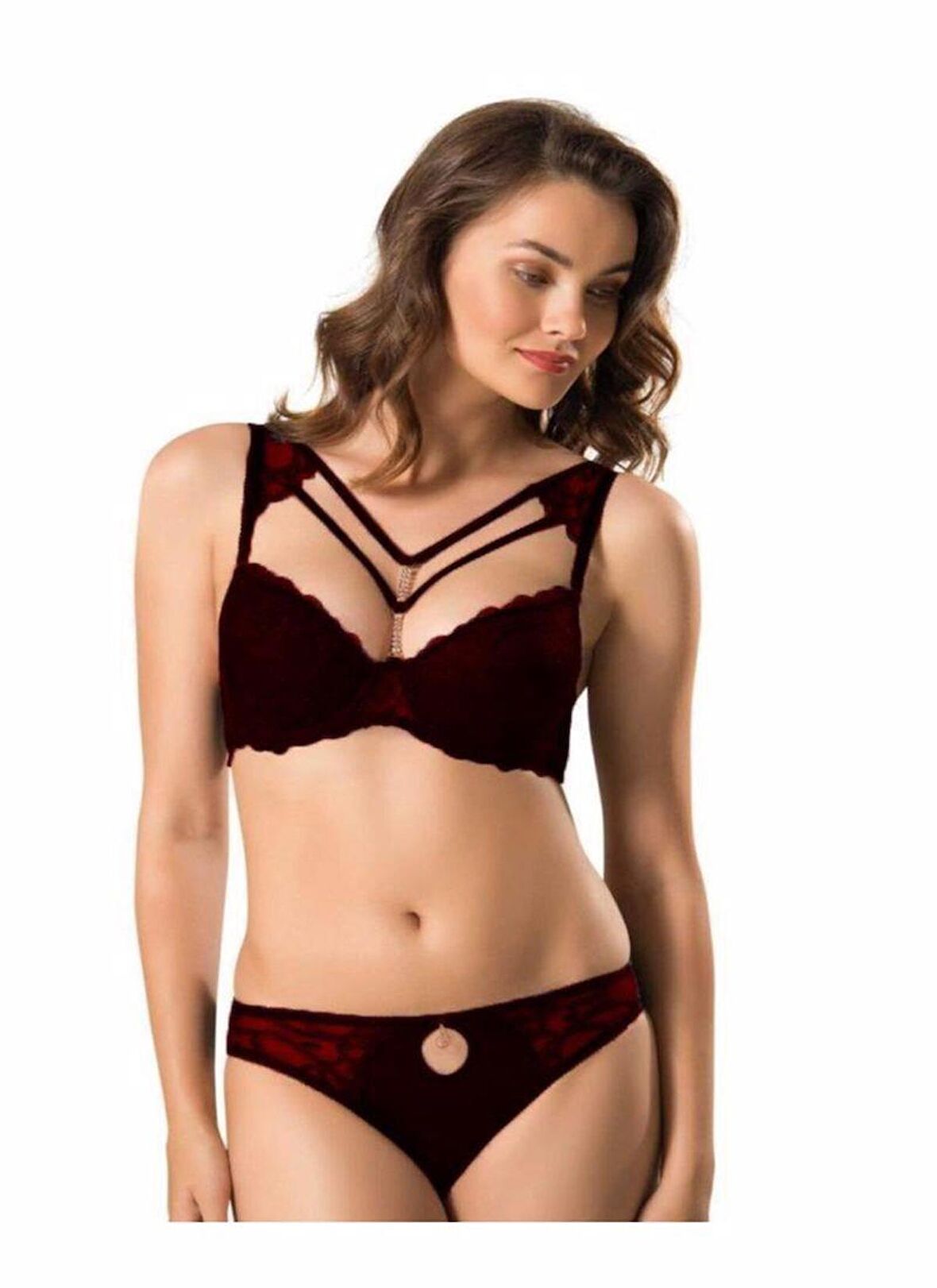 Le Jardin 5010 Silikonlu Taşlı Sütyen Takım