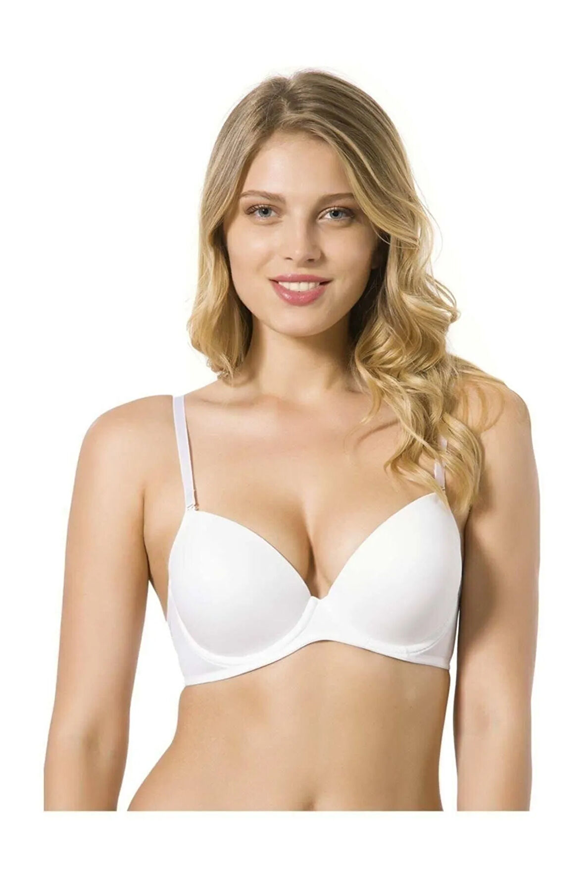 Micro Kaplı Silikonlu Sütyen-7050 Beyaz