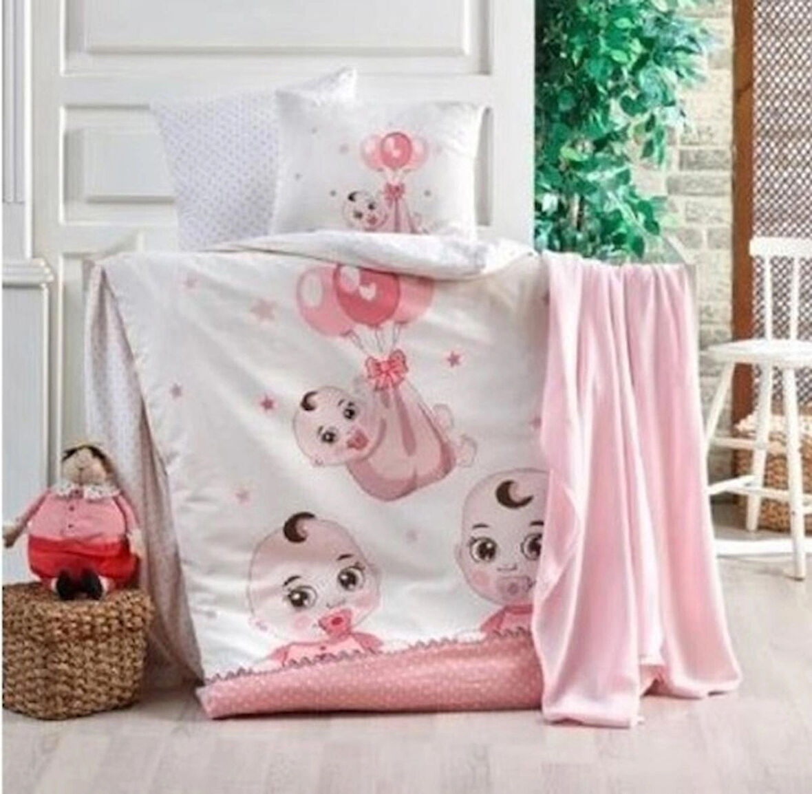 Kristal Bebek Nevresim Takımı Babies Pink