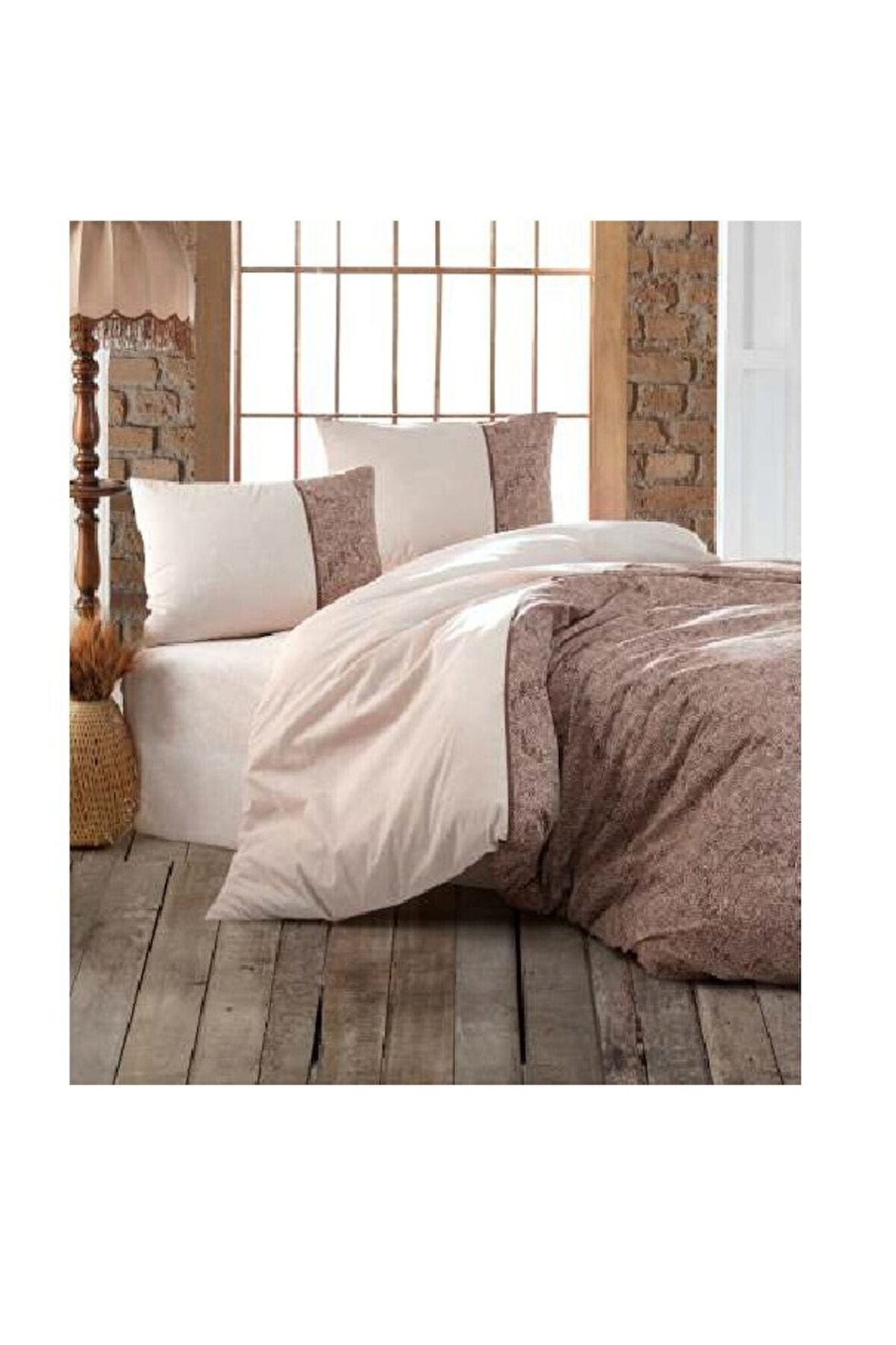 Kristal Kahve Ranforce  Çift Kişilik Nevresim Takımı