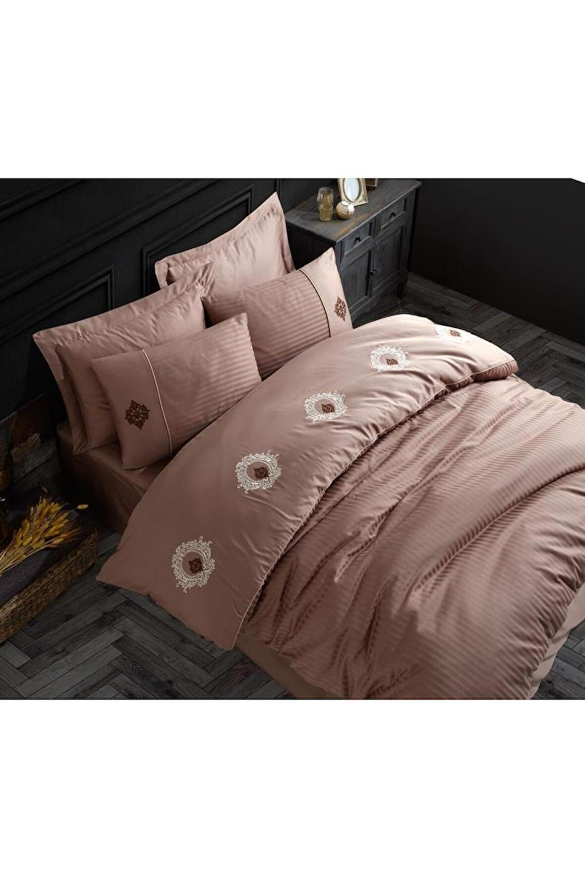 Kristal Olimpos Kahverengi Çift Kişilik Nevresim Takımı