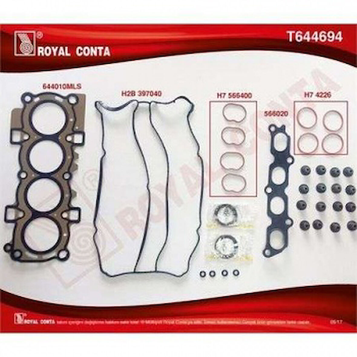 Ford Motor Takım Conta (skt Keceli+subap Lastıklı Ust) S,k,c Harıc Ford  Fiesta VI   1.4 16v. 97 Hp 10.08 - Royal T644694