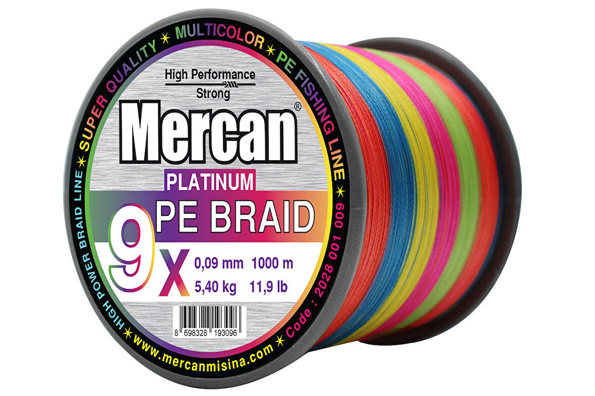 Mercan Pe Örgü Platinum X9 Multicolor ip 1000m Misina