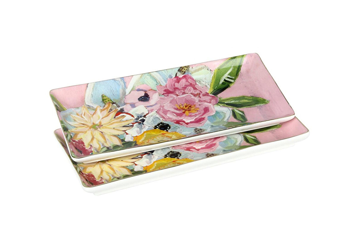 Lucky Art Peony Bone 2li Servis Tabağı 27CM LYBA 041