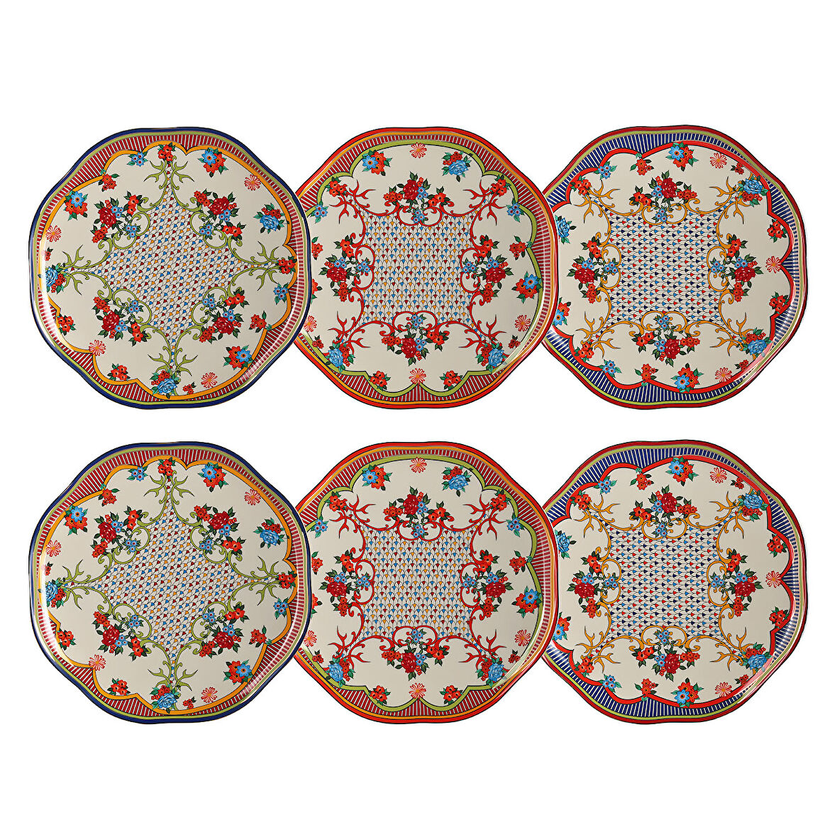 Lucky Art Fiora Bone 27Cm 6Li Tabak Seti