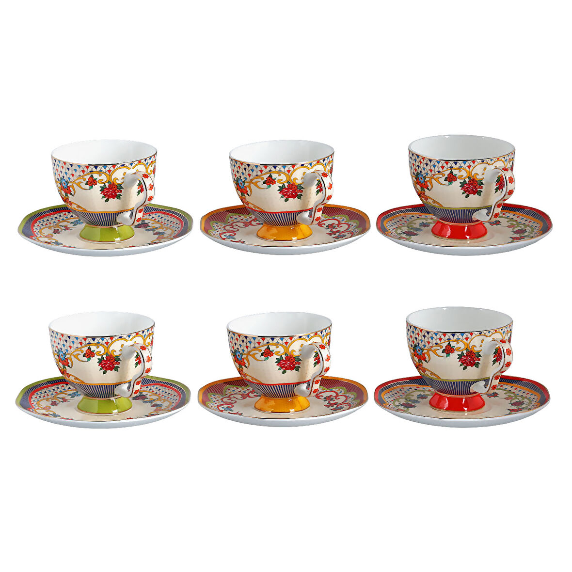 Lucky Art Fiora Bone 6Li Cay Fincani Seti