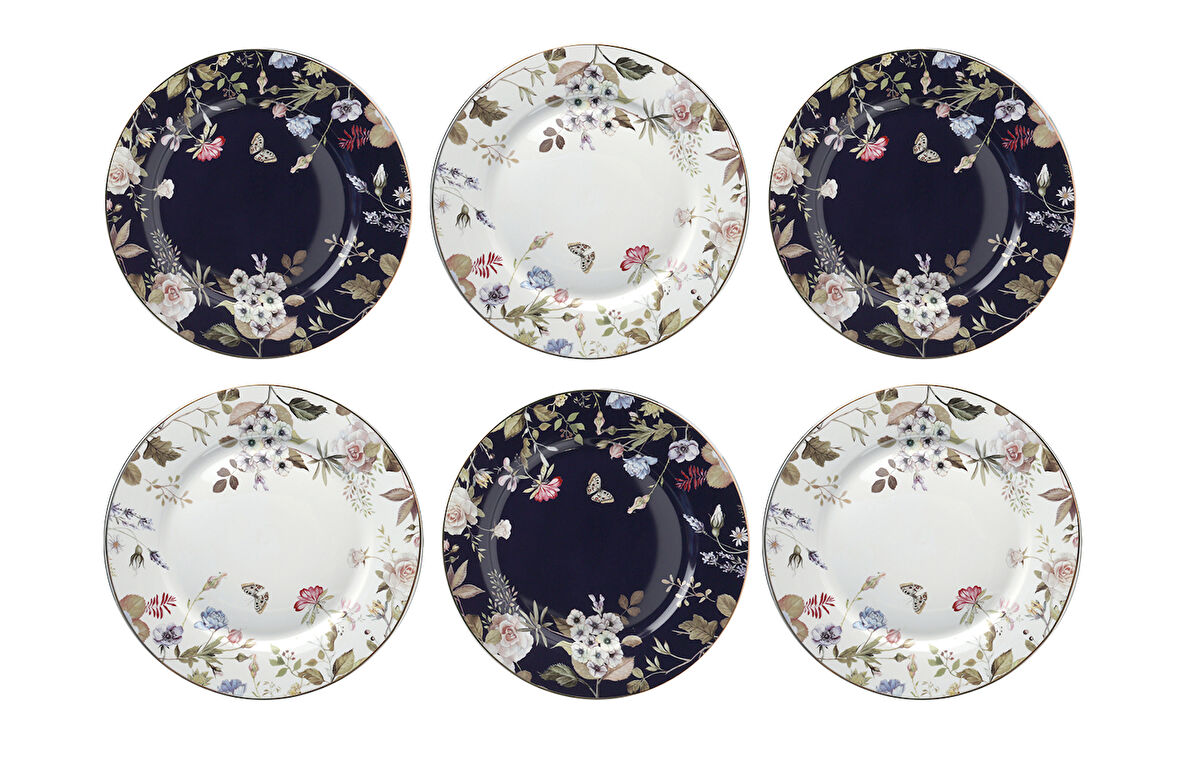 Lucky Art Fleurısse Bone  27Cm 6Lı Tabak Seti