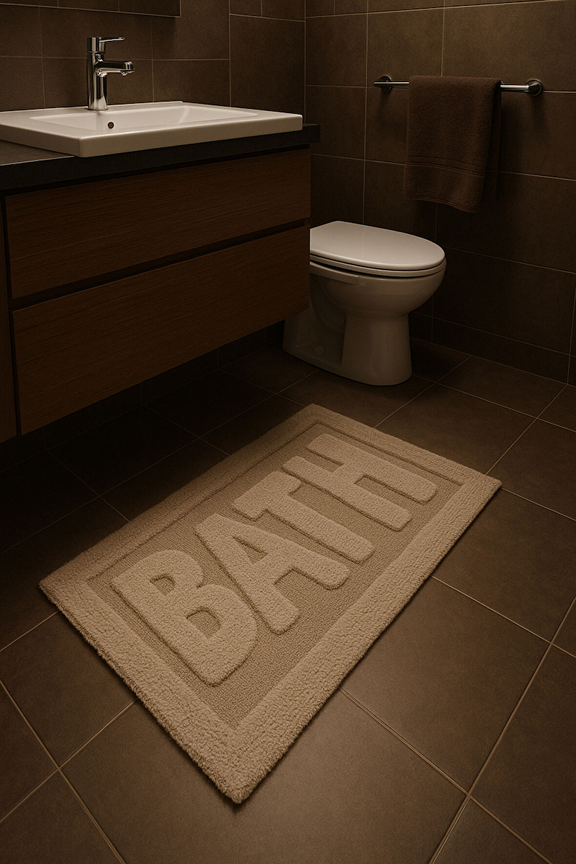 Özdilek Bath Paspas 50x80 Koyu Bej