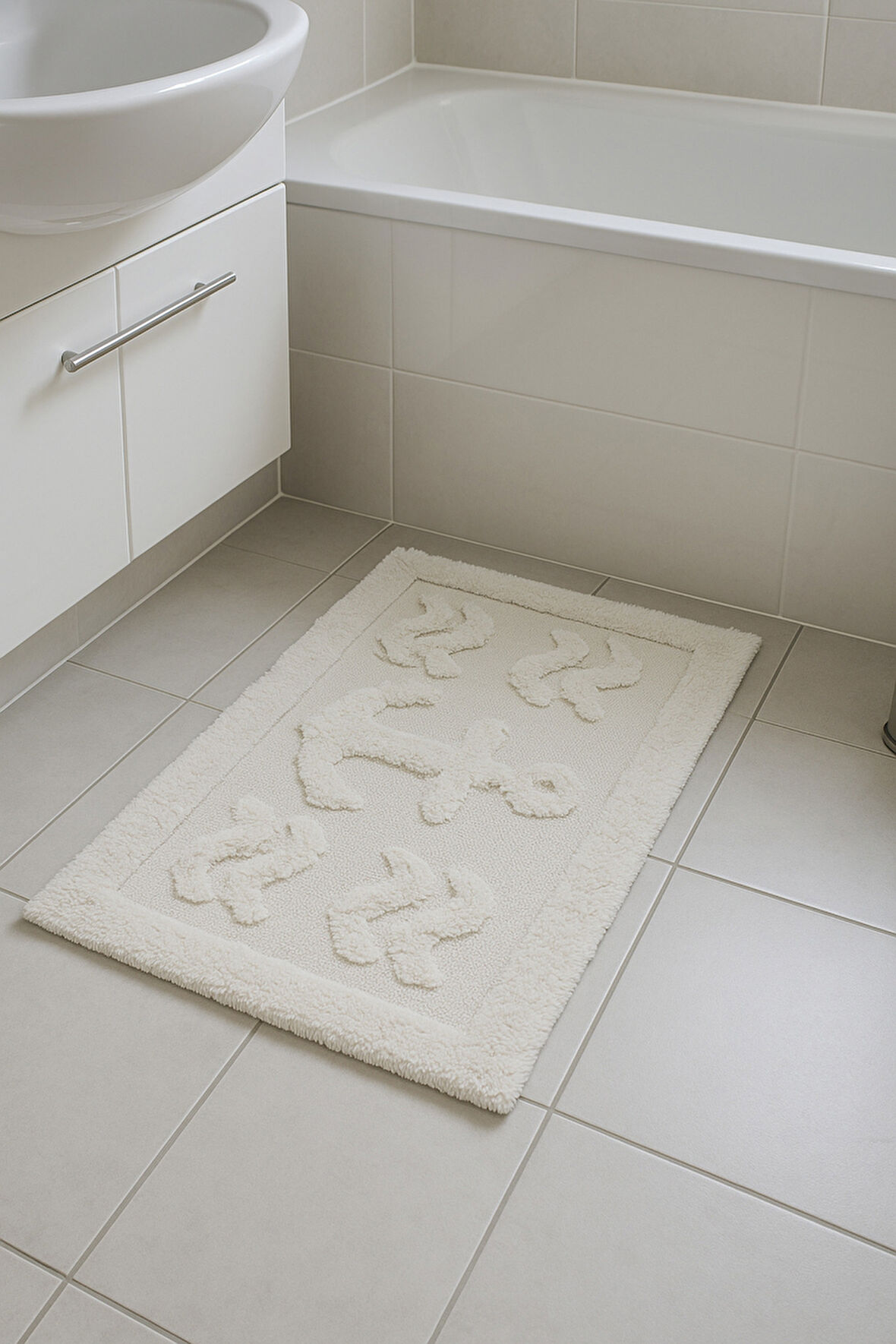 Özdilek Çapa Desenli Paspas 50 x 80 cm Krem