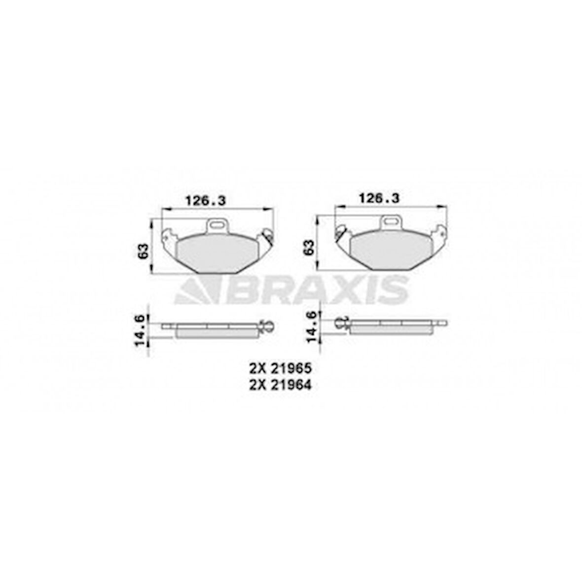 Renault Arka Fren Balatası Laguna 95>01 2.0 16v 2.2 Dti 3.0 - Braxıs Aa0263