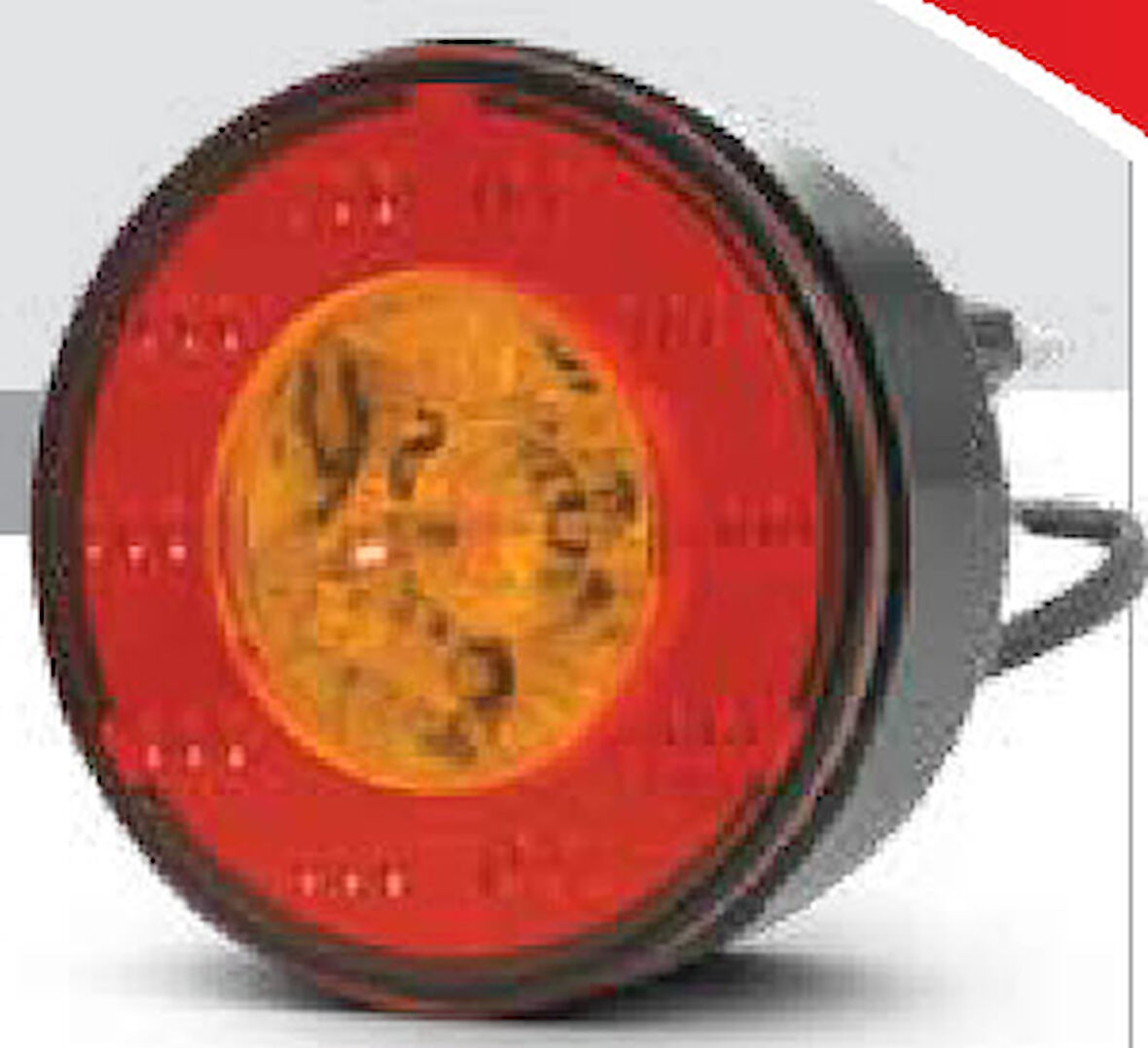 Unıversal Arka  Üst Aydınlatma Lambası  , Sinyal + Al Kaplı Çerçeve ( Ø 98mm ) , 24 V , Ledli   Otokar/temsa - Farba-13962e