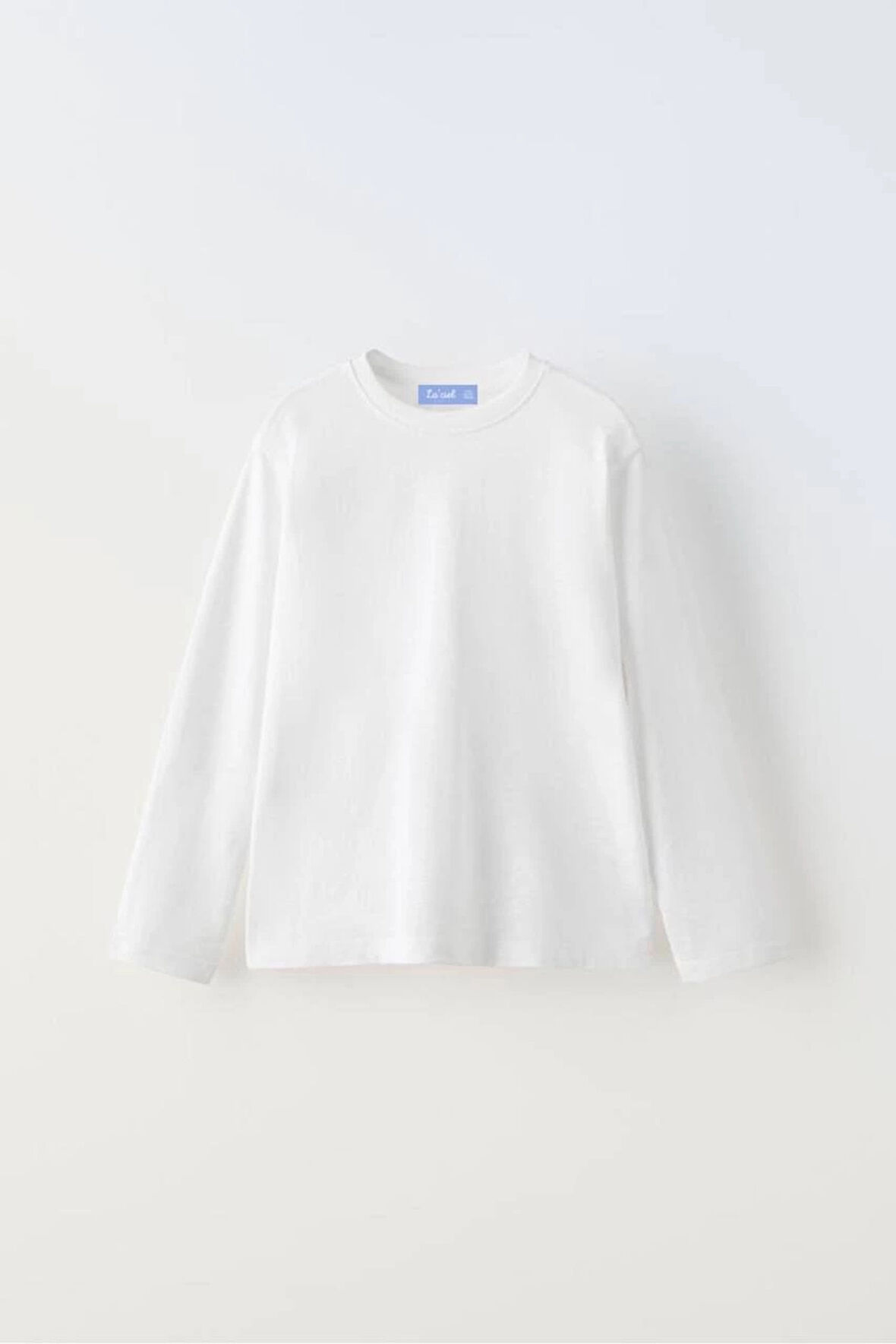 La'ciel Paris Uzun Kollu Beyaz Düz T-Shirt Unisex