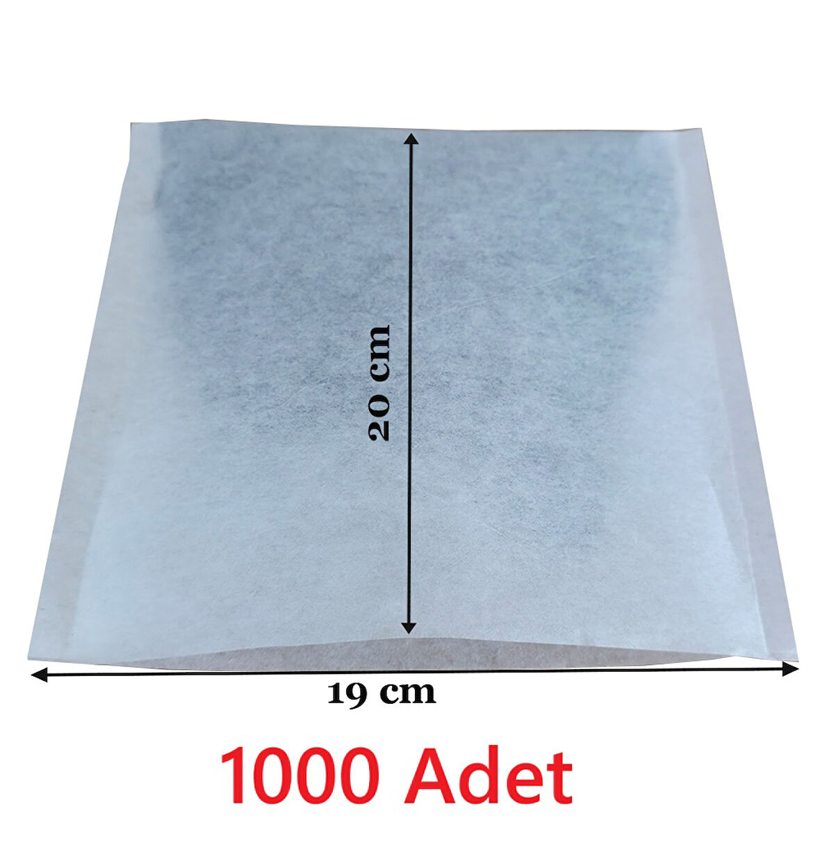 Çay Bitki Çayı Demleme Filtresi Boş Demlik Poşeti Galoşu Bonesi 19x20 cm 1000 Adet Ev Otel Cafe Horeca