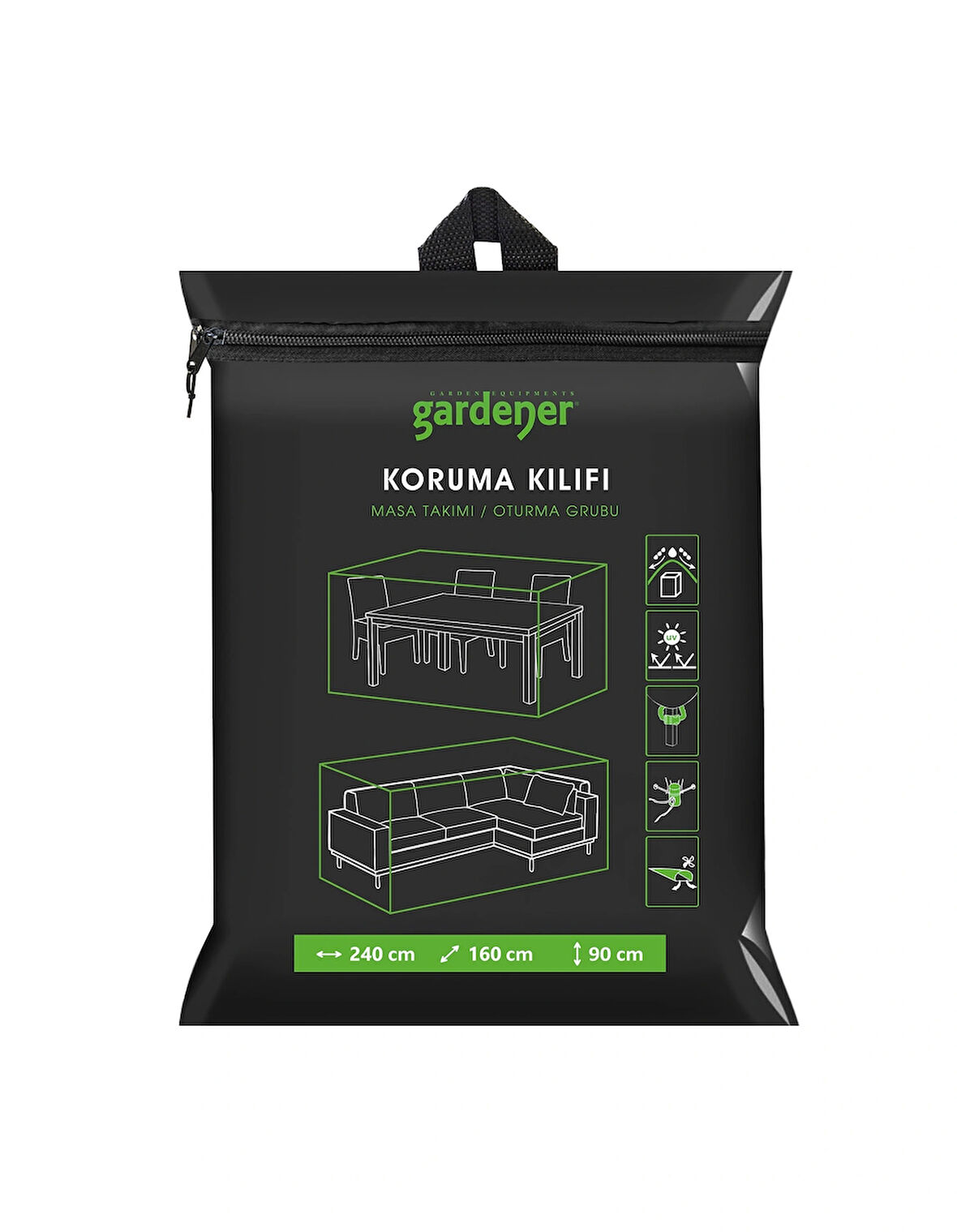 Gardener Masa Takımı Koruma Örtüsü GRDC302 / Kılıfı PE (240 cm x 160 cm x 90 cm)
