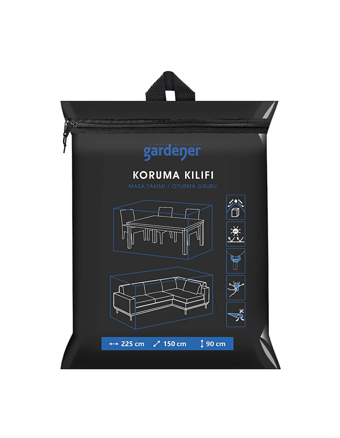 Gardener Masa Takımı Koruma Örtüsü GRDC305 / Kılıfı PE (225 cm x150 cm x 90 cm)
