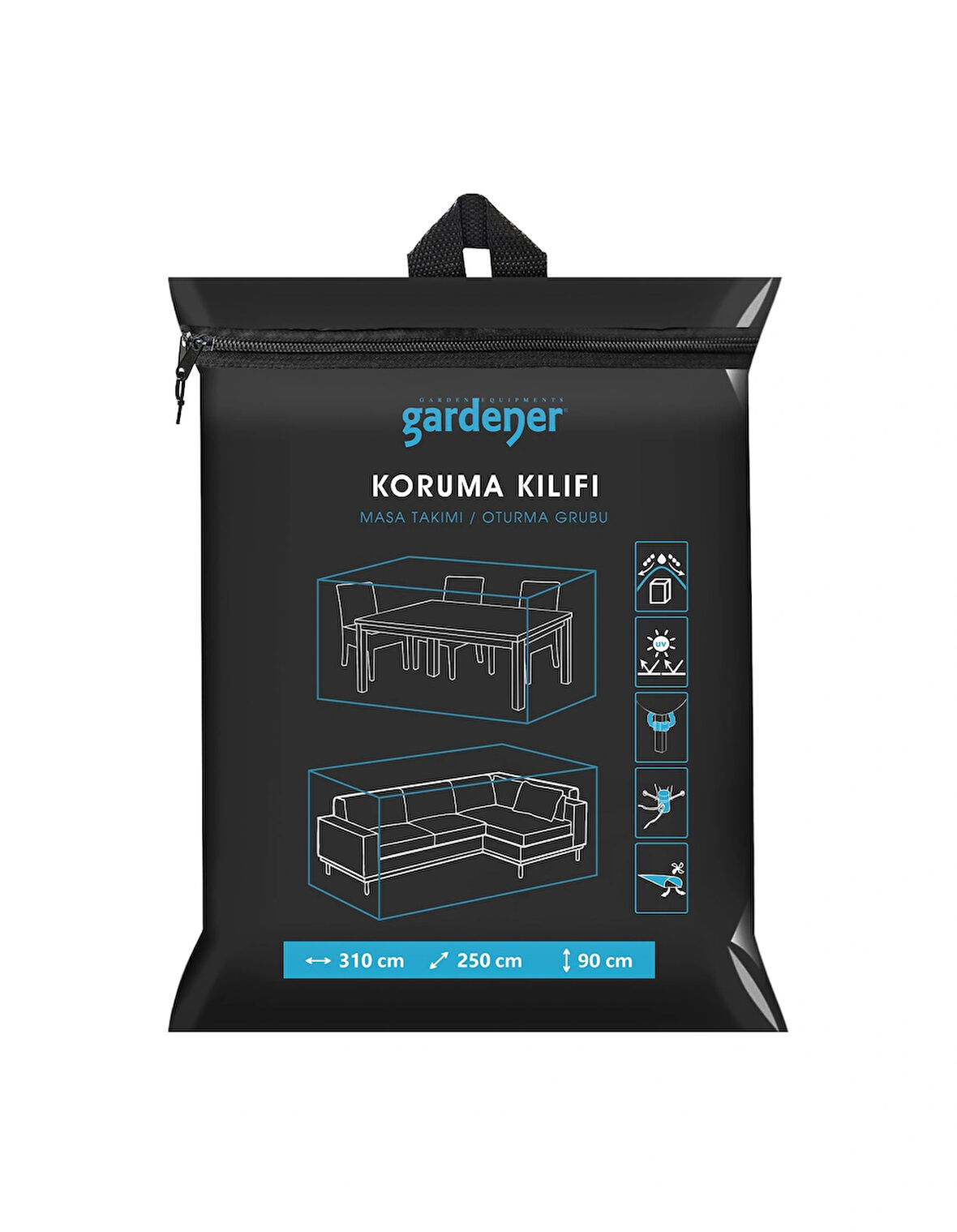 Gardener Masa Takımı Koruma Örtüsü GRDC306 / Kılıfı PE (310 cm x 250 cm x 90 cm)