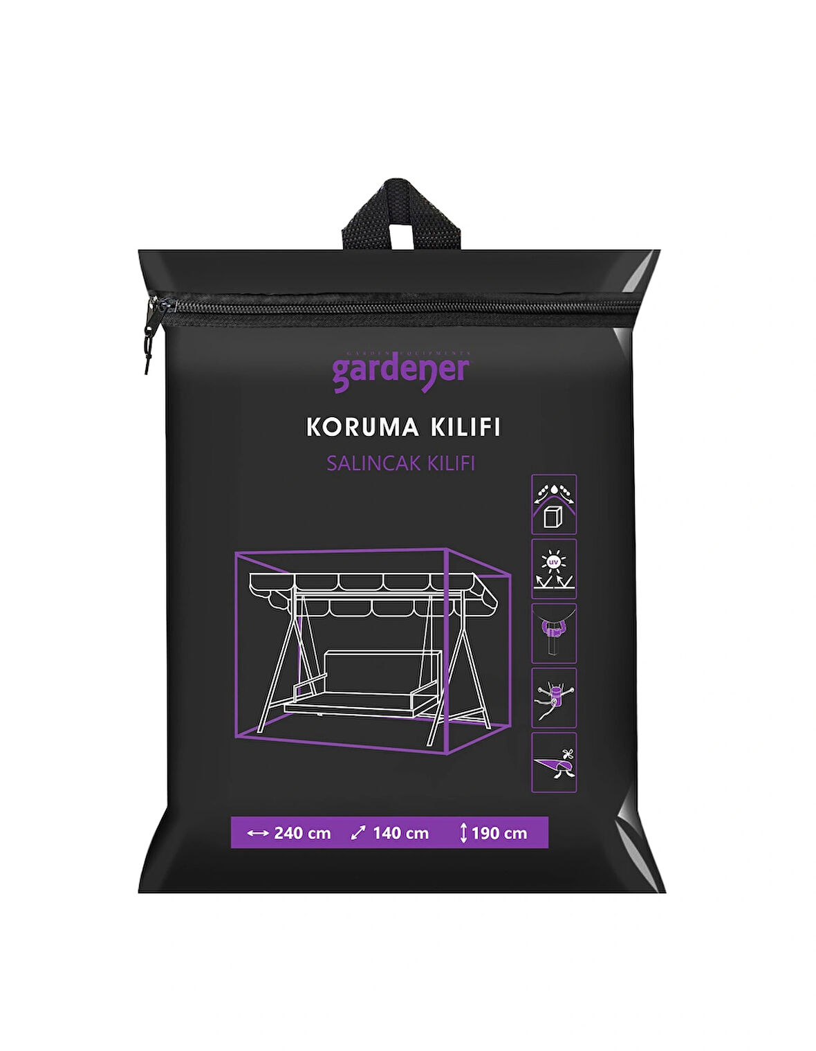 Gardener GRDC308 Salıncak Koruma Örtüsü Büyük PE (240 cm x 140 cm x 190 cm)