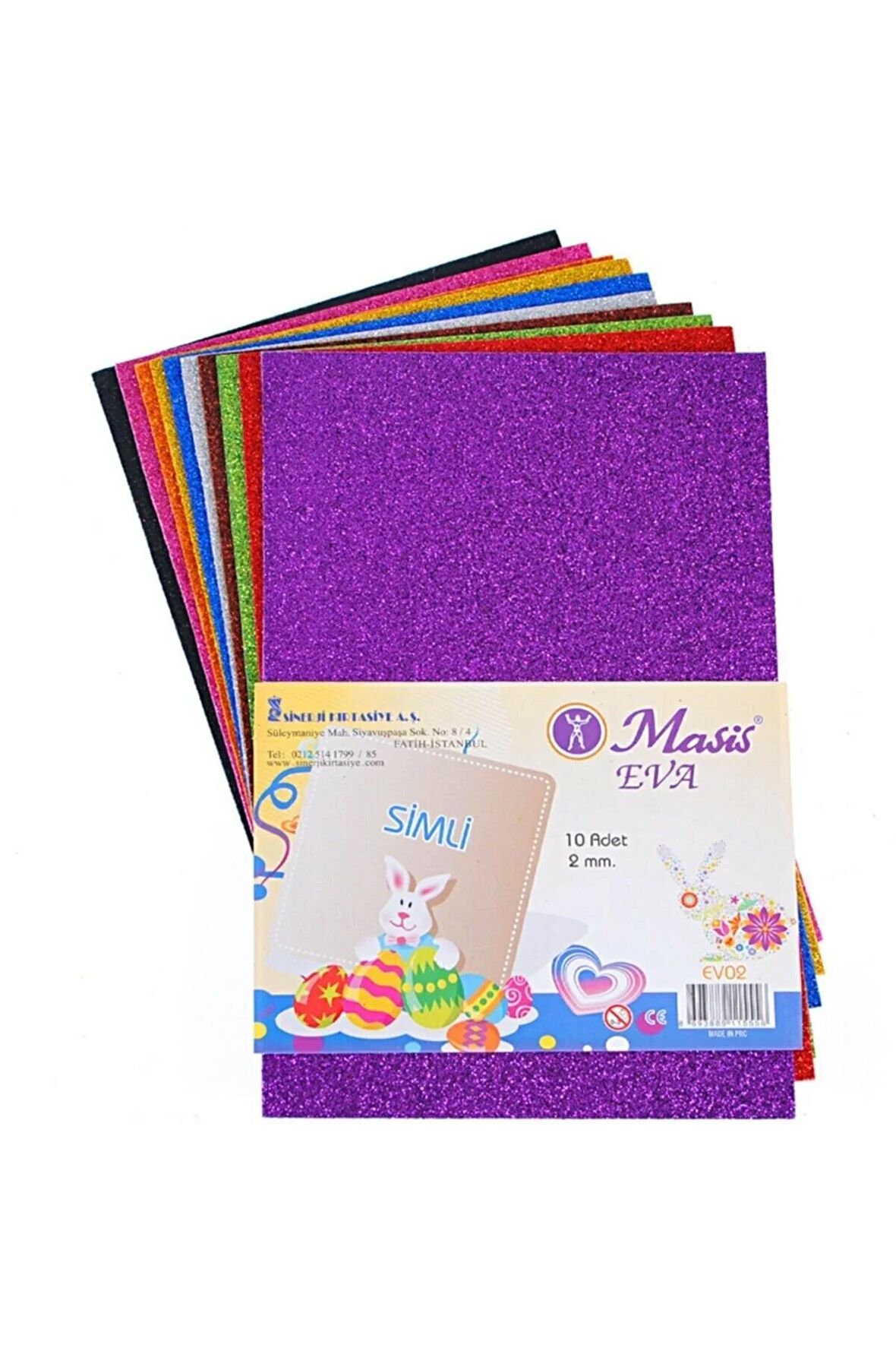 A4 Simli Eva 10'lu Paket Karışık 10 Farklı Renk