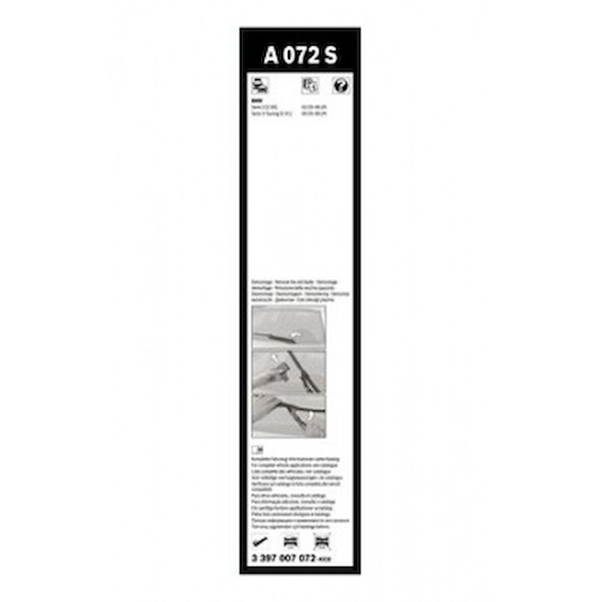 Bmw Silecek Supurgesi Aerotwın 600 / 475mm A072s Bmw 3 Series 04 99 3 Seri 05 99 - Bosch 3397007072