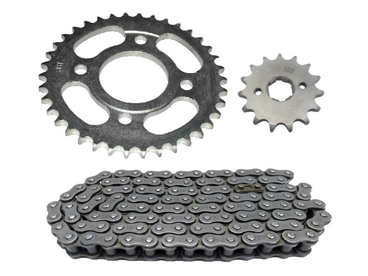 125Cg Model Ön-Arka Dişli Zincir Set 428H 102L 38-15T Blc