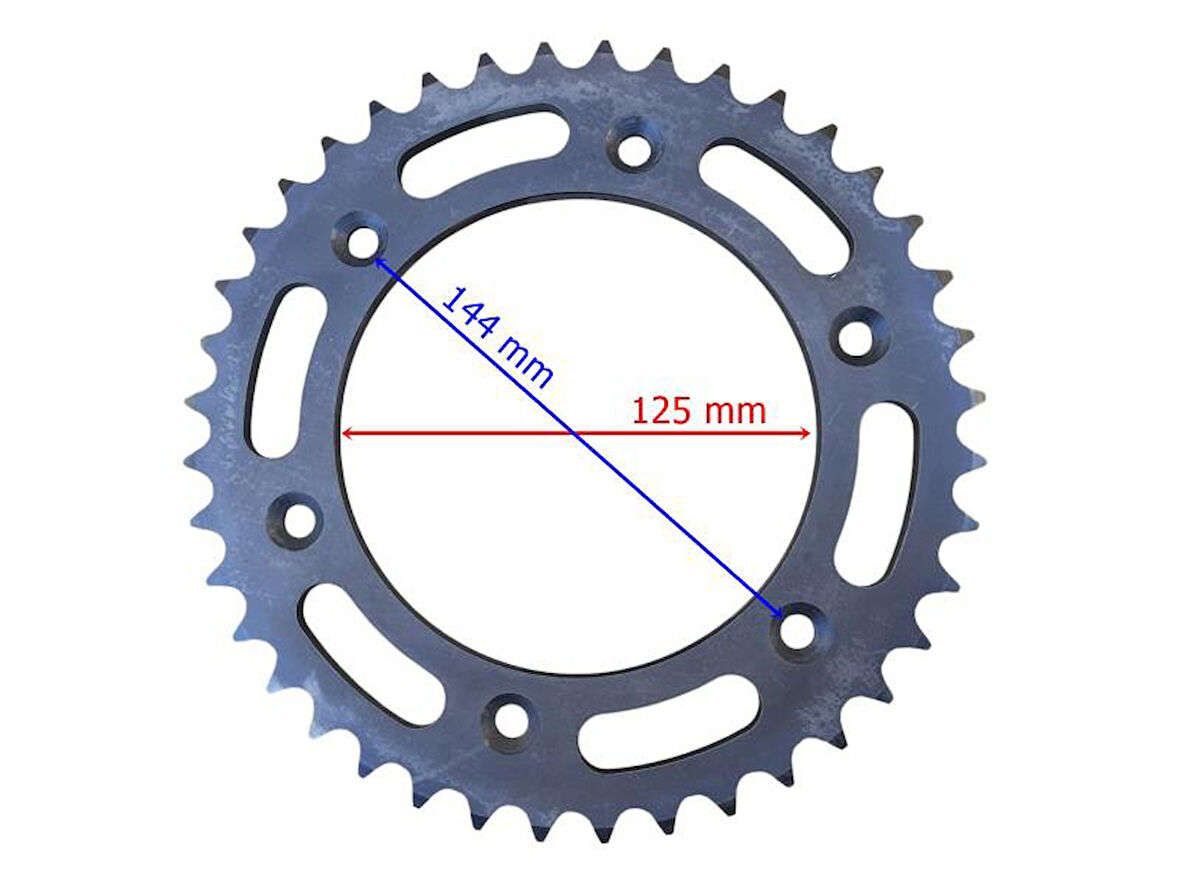 Cf Moto Apachi Arka Dişli 520-40T İç 125 Mm 6 Delikli Ind Öm