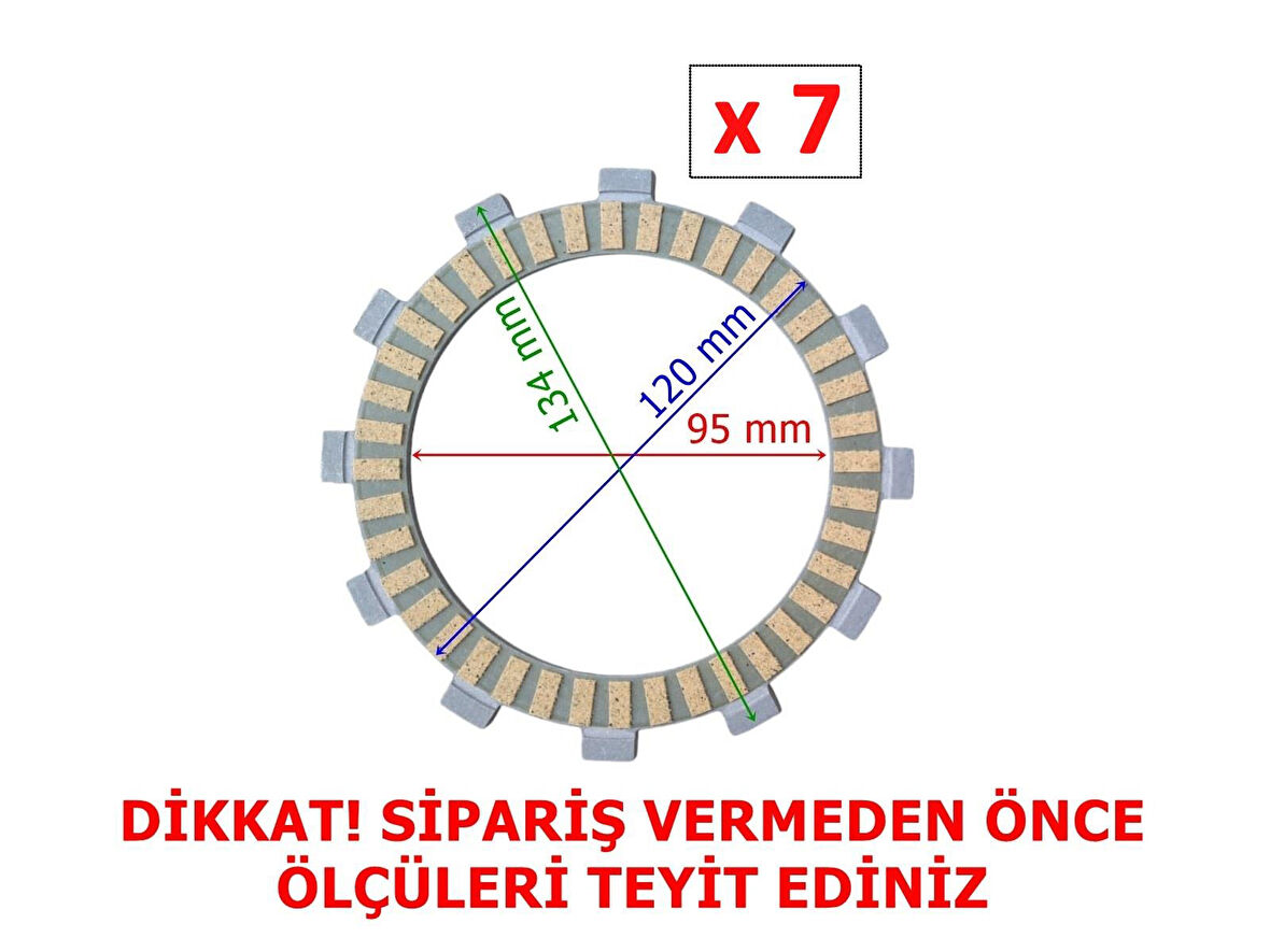 Cf Moto Nk250 Debriyaj Balatası 7 Li (2022 Öncesi) 12T A Kalite 95-120-134