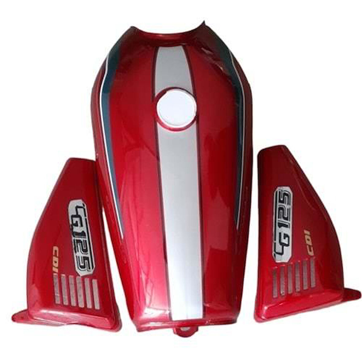 Benzin Deposu+Yan Kapak Kırmızı Şeritli Cg/Kuba