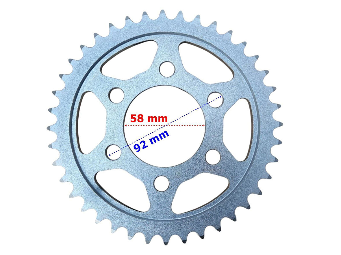 Rks Srk125 Arka Dişli 428-45T İç 58 Mm 6 Delik Öm