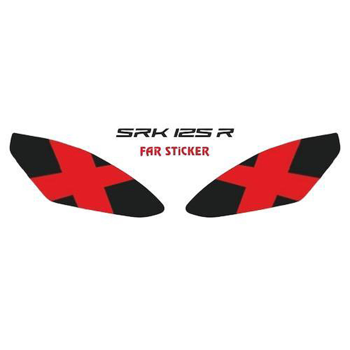 Rks Srk 125 R 2023 - 2025 Uyumlu Far Sticker Kırmızı X