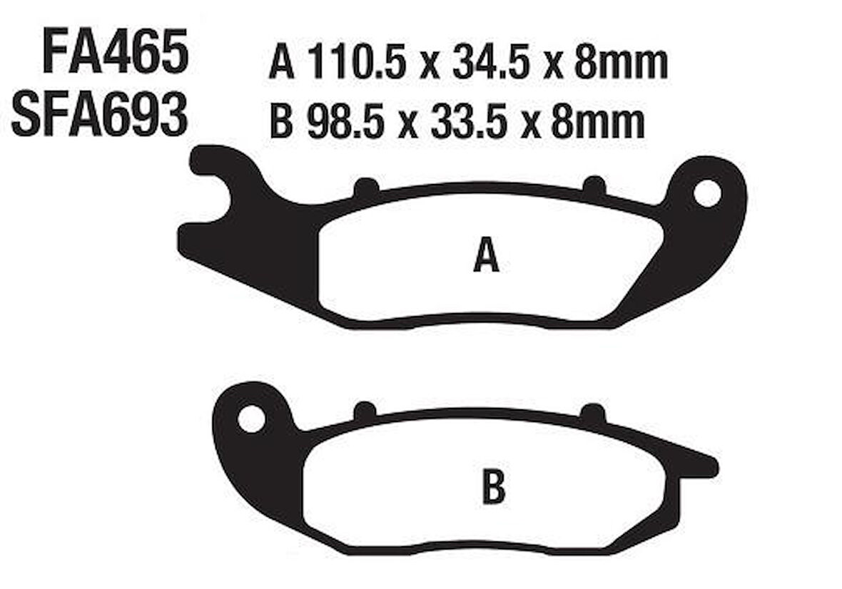 Honda Ön Fren Disk Balatası Sfa693 Fa465 Ask Crf 250L (13-21) 250 Rally (17-21)
