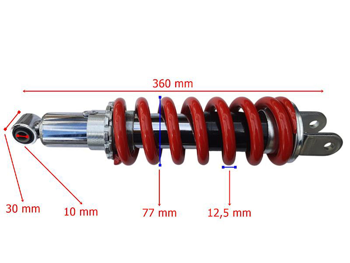 Honda Cross Xr200 Nx200 Arka Amortisör 360 Mm Gazlı