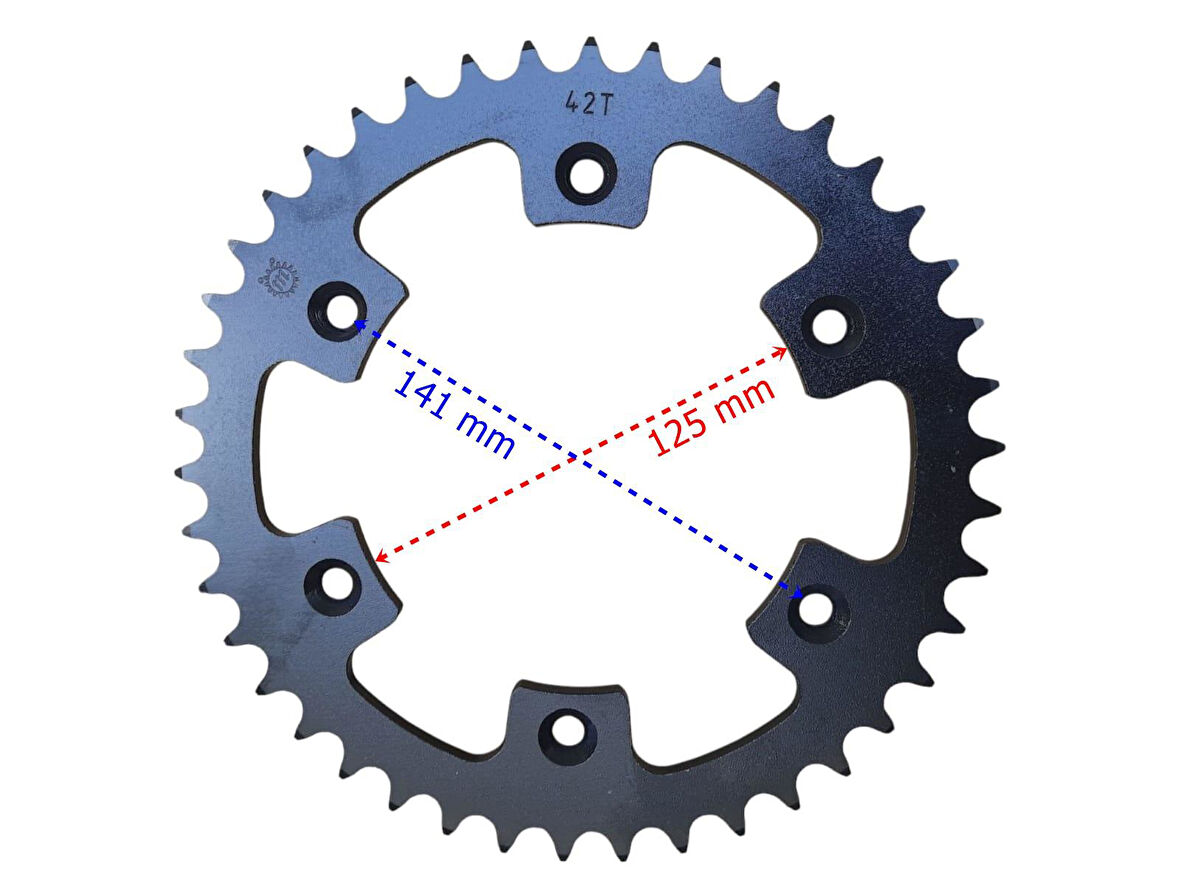 Cf Moto Sr 450 Arka Dişli Std 520-42T İç 125 Mm 6 Delikli Öm