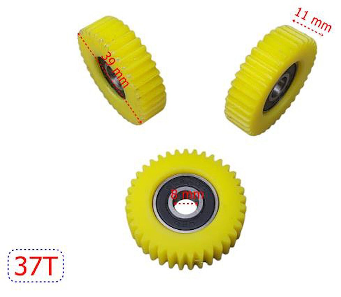 Plastik Dişli 37 Diş 3 Lü Set E-Bisiklet Fat Bike