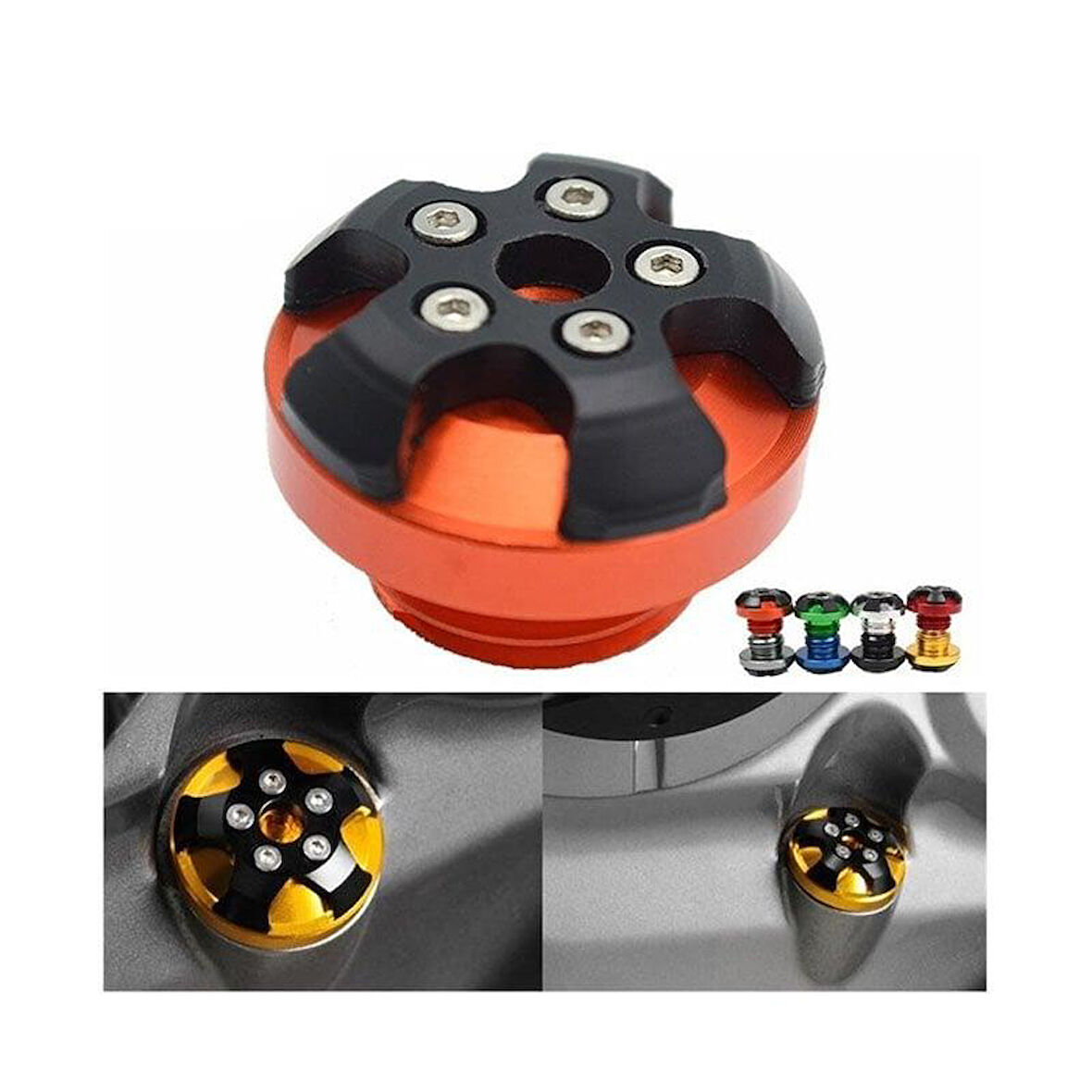 Motor Yağ Kontrol Kapağı Dekoratif Turuncu