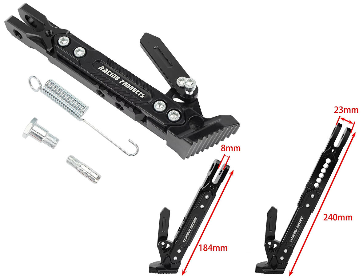 Üniversal Yan Sehpa Set Ayarlı Alüminyum Siyah