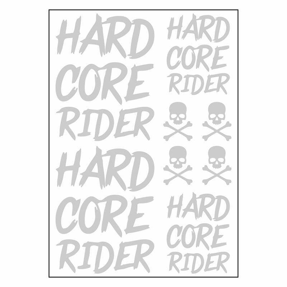A4 Sticker 121 Tek Paket Çoklu Hard Core Rider Beyaz