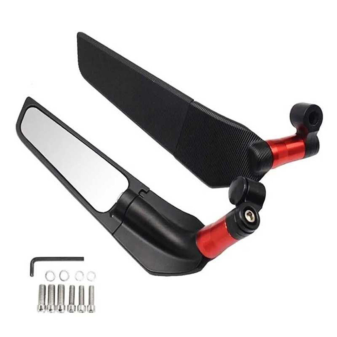 Kırmızı H2 Yarasa Katlanır Ayna Tek Delikli Model