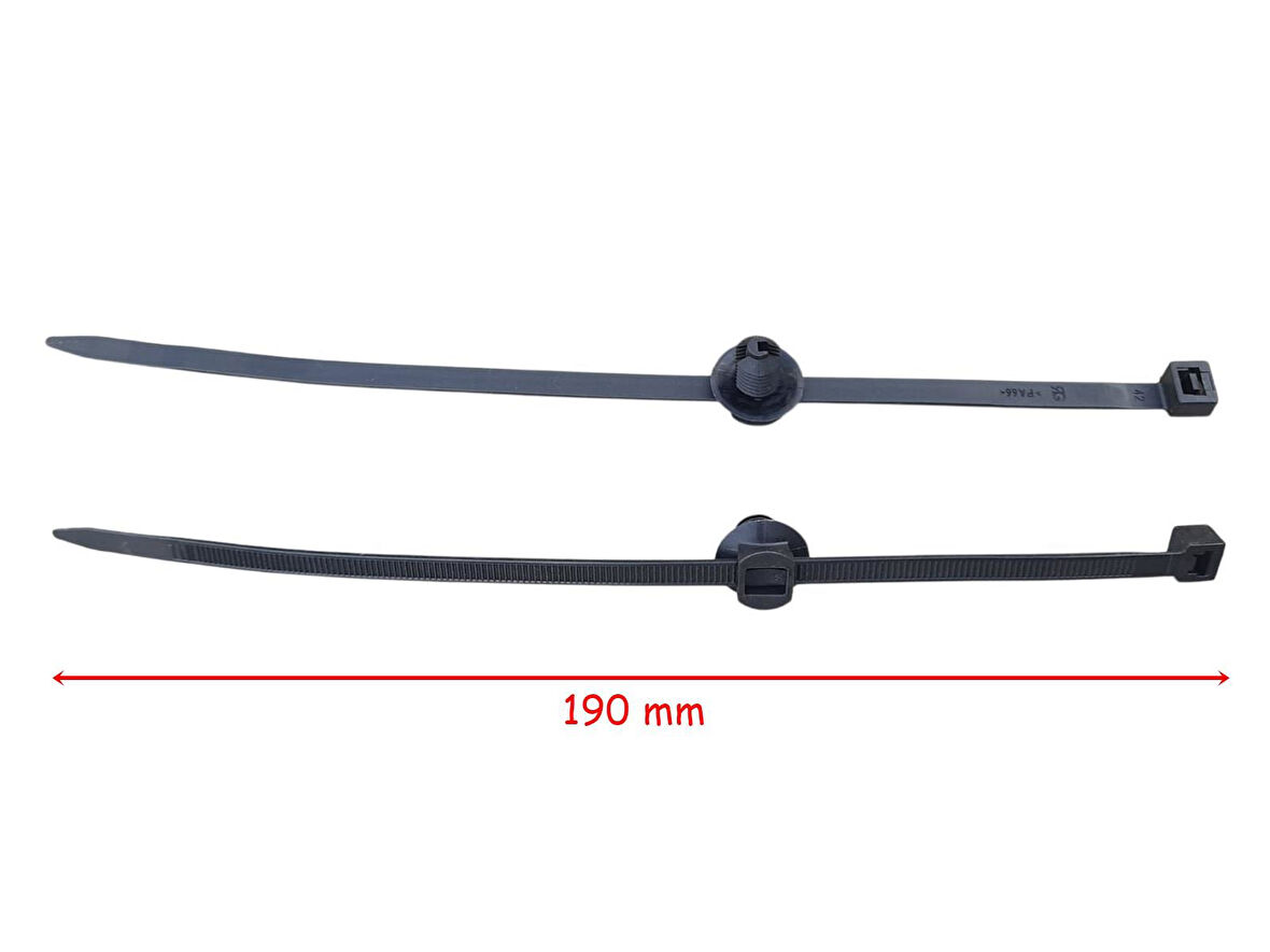 Tesisat Cırt Kelepçe Sabitleme Başlıklı Hareketli 190 Mm Siyah