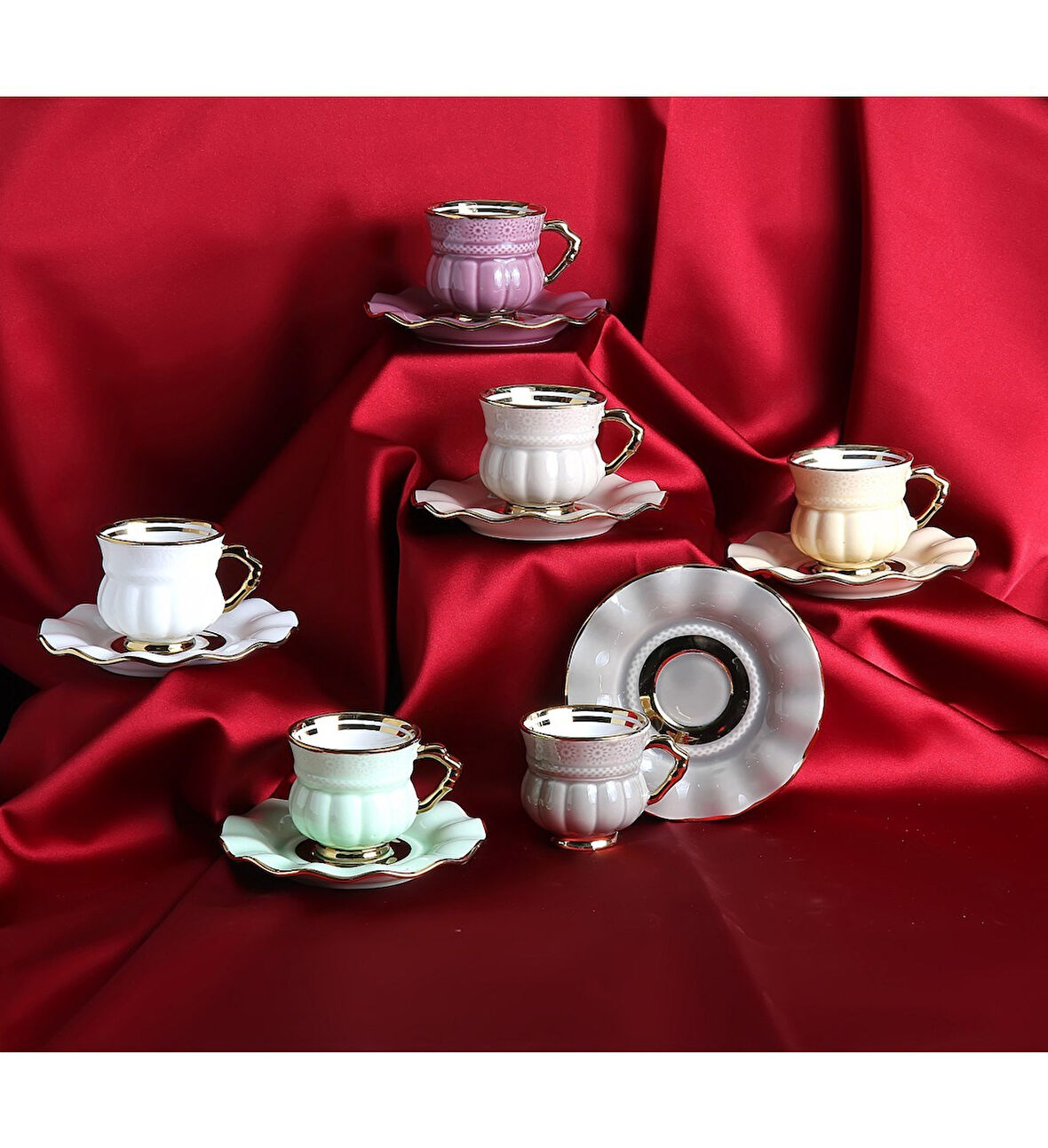 Porsima Juvia Porselen 6 Kişilik Lüks Kahve Takımı - JV12750