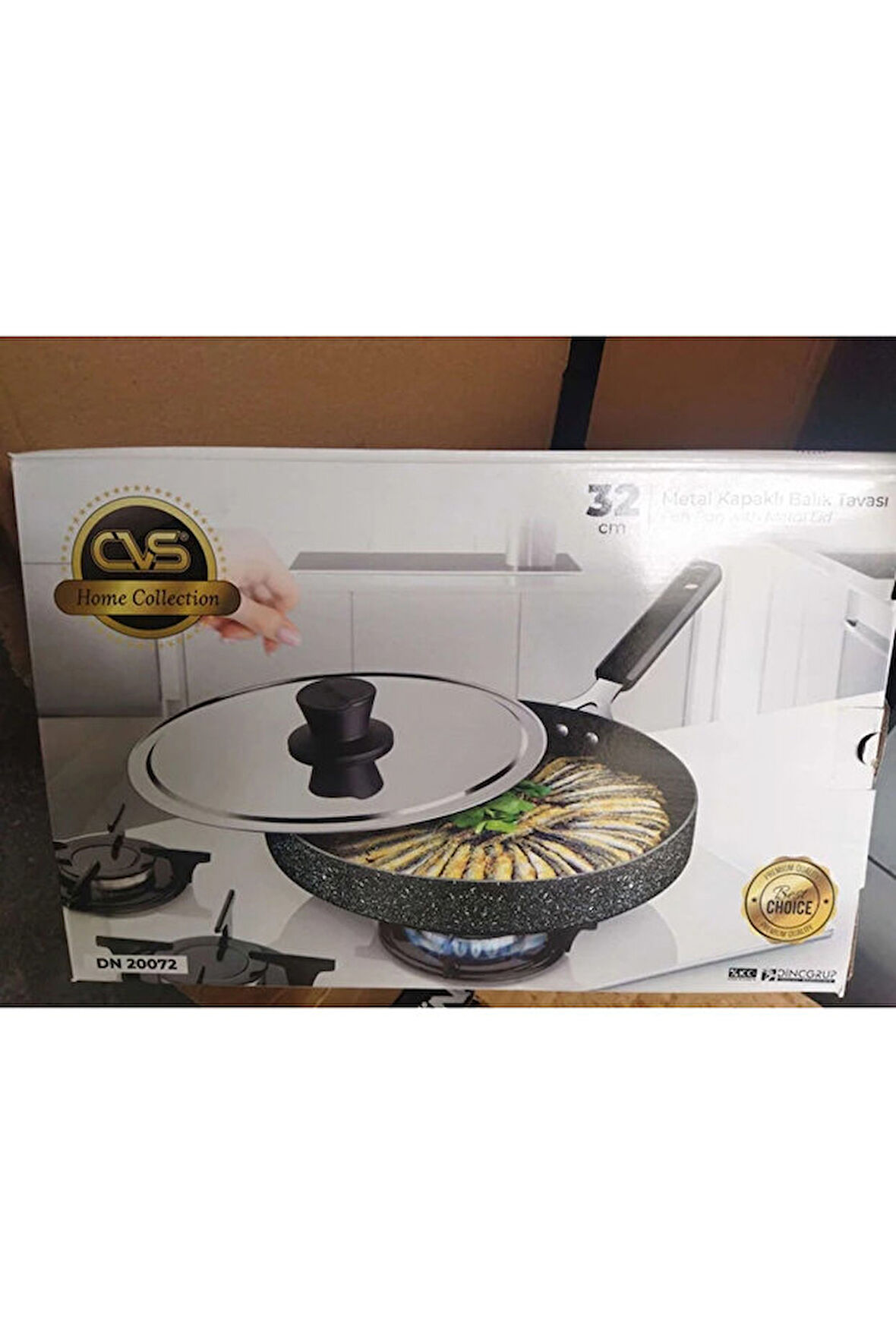 Promo Star 32 Cm Balık Tavası Kapaklı Siyah DN20072