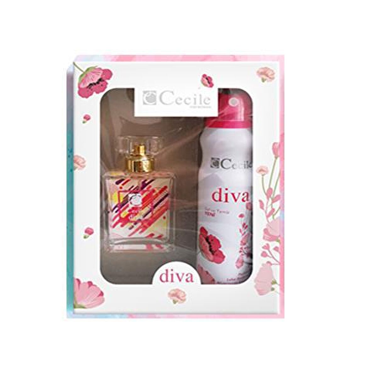 Cecile Diva EDT Çiçeksi Kadın Parfüm 100 ml & Cecile Diva Deodorant 150 ml 