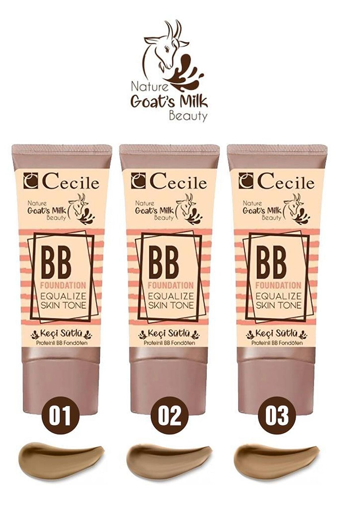 Cecile Keçi Sütlü BB Foundation Seti 01-02-03